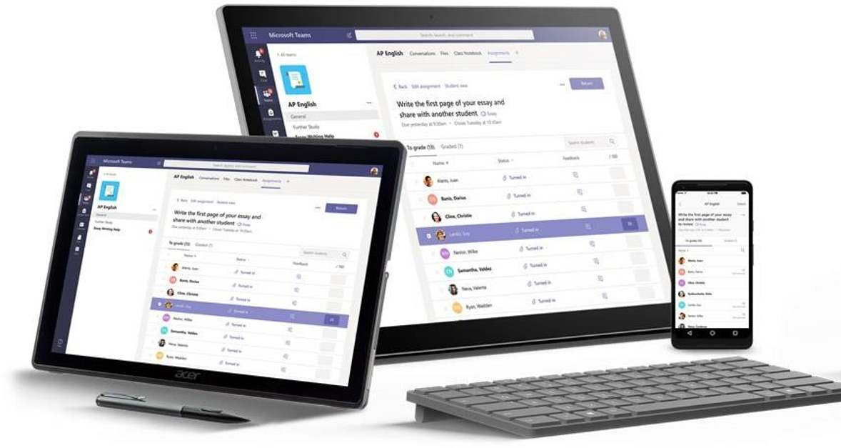 Microsoft Teams.  Professores, disciplinas, estudantes e aulas online.